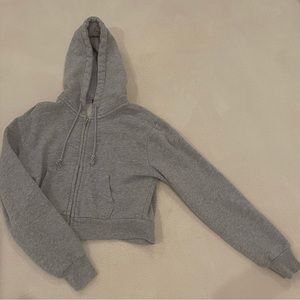 Brandy Melville grey cropped zip up jacket